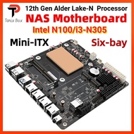 Intel N100/i3-N305 Six-bay NAS Monster board/4x 2.5G/6x SATA3.0/2x M.2 NVMe/115X radiator ITX board 