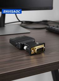 PC VGA to HDMI Adapter with Audio Output to TV/Monitor using HDMI Connector