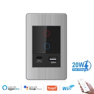 VISWE smart switch tuya smart switch tuya switch wifi switch tuya wifi smart switch wifi เต้ารับ usb