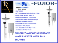 FUJIOH FZ-WH5033NR INSTANT WATER HEATER WITH RAIN SHOWER / FREE EXPRESS DELIVERY