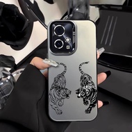 HP Striped Tiger Csing Silver Color Mtte Premium Silver nti Jtuh Hrd Case For Vivo Y17S V40 Lite Y19