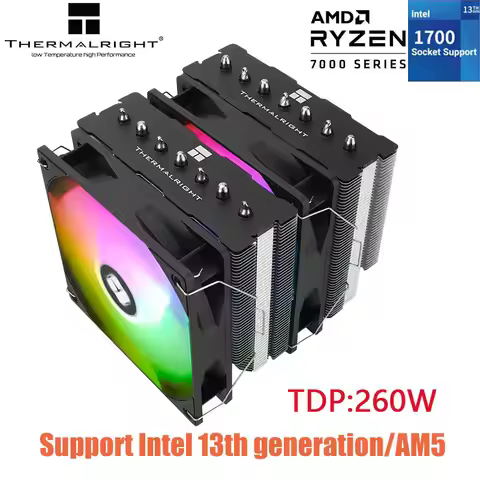 Thermalright PS120 SE 7 AGHP HeatPipe Dual Tower CPU Cooler 4pin PWM Pure Copper Air Radiator For LG