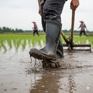 AP Short Boots Rubber Boots Plantation Construction Project AP 1 Black