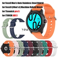 24mm Silicone Strap for Ticwatch Pro 5 Sports Replacement Band for ITOUCH AIR 3 / Fossil Men's Nate Machine Hybrid Watch Wristband