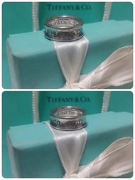 專櫃正品 TIFFANY &amp; CO 蒂芬妮 1837 ® 經典 寬版 925 純銀 戒指 美圍4.5 / Cartier bvlgari 國際圍8 聖誕節情人節