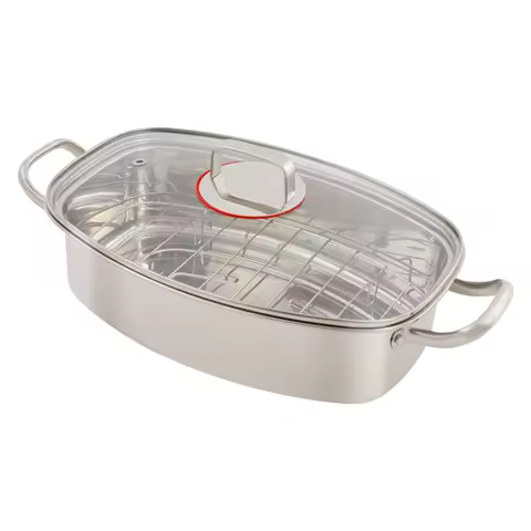 Single-layer 6L Stainless Steel Steamer Pot, 47*26*15cm Multi-Use Steaming Cookware, Steam Cooker Wi