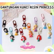 GANTUNGAN DISNEY PRINCESS ARIEL RESIN KEYCHAIN DISNEY CINDERELLA RESIN KEYCHAIN CUTE WHITESnow