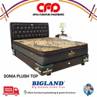 springbed bigland sonia plush top matras kasur spring bed tempat tidur - matras coklat 120x200cm
