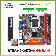 QAZWS B75 LGA ชุดเมนบอร์ด1155พร้อม I5 3470และ1*8GB DDR3 1600MHZ เดสก์ท็อปแรม NVME M.2 + WIFI M.2ชุดอ