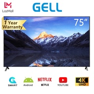 GELL 75 inches smart tv android 4K UHD smart full-screen super large flat screen LED TV