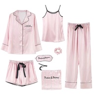 163 sleepwear silk sleepwear set pijamas women pajama set robe sets Sleep Suit Womens Lace Satin Paj