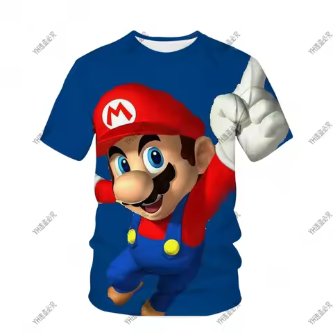 2024 Anime Game Mario Brothers Summer New 3D Printing Unisex Youth Fashion Comfortable T-shirt Short