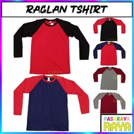 LONG SLEEVES RAGLAN TSHIRT 100% COTTON FROM THAILAND BANGKOK BAJU LENGAN PANJANG MIX COLOR LONG SLEE