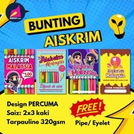 Bunting Aiskrim Malaysia / Ice Cream Kon Free Readymade Design