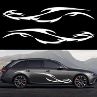 TOMALL 2Pcs 82'' Wave Flame Graphics Stickers Car Body Side Decals Racing Sports Stripe Decals for C