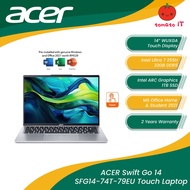 ACER Swift Go 14 SFG14-74T-79EU Laptop - 14" Touch/Intel U7-255H/32GB D5/1TB SSD/Intel ARC/Win11 Hom