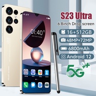 S23 Ultra 5G Smartphone 6.8 inch Full Screen 16GB RAM+512GB ROM Dual Sim Dual Standby GPS OTG Face Recognition Android OS 13 Smart Phone
