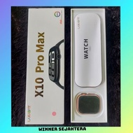 Jam Tangan SMART WATCH X-10 PRO MAX 2025 ukuran 46mm PRIA dan WANITA Color PINK / BLACK Amoled HD Fu
