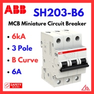 ABB MCB SH203-B6 6kA B Curve 6A 3Pole Miniature Circuit Breaker