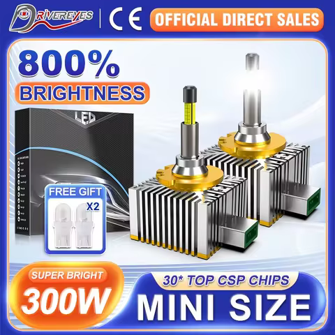 300W D1S D3S LED Headlights HID Canbus D2S D4S D1R D2R D3R 1:1 Size D Series Turbo LED 360 30pc CSP 