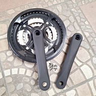 3-Tier MTB Bike CRANK 48T BLACK ALLOY - Iron Crank Basikal