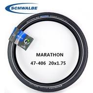 Schwalbe MARATHON PLUS 20x1.75 Bike Tire 47-406 Steel Wire Bicycle Tyre for Croeched Type Rims Only 