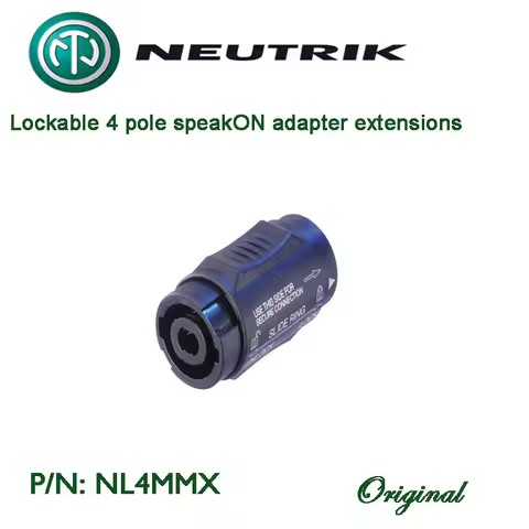 Swiss made Neutrik Original NL4MMX Lockable 4 pole speakON adapter Links two NL2/4F*s together for c