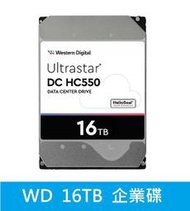 【台灣公司貨五年保/附發票】WD DC HC550 16TB 3.5吋 企業級硬碟 (WUH721816ALE6L4)