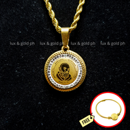 LUX & Gold High Quality and Authentic 18K Gold Plated PADRE PIO NECKLACE WITH BRACELET  Appearance c