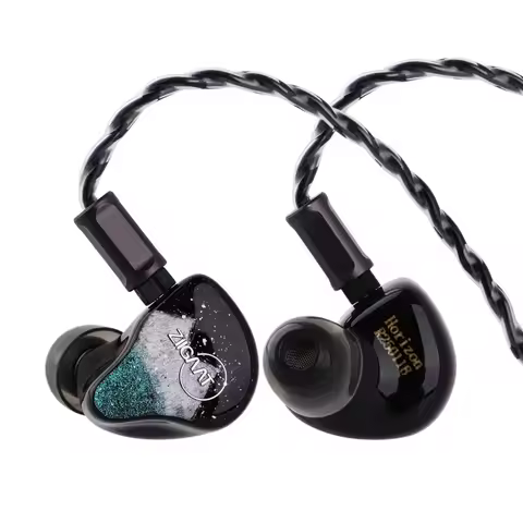 ZiiGaat Horizon Tribrid IEM Earphones Natural Tonal Balance with Custom Interchangeable Cable 1DD +
