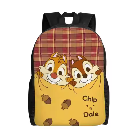 Cartoon Chip 'n' Dale Backpack Boy Girl Polyester Outdoor Style Backpacks Soft Kawaii School Bags Ru
