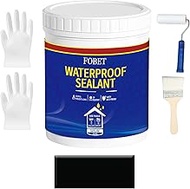 FOBET Waterproof Patch &amp; Seal Liquid, 32 Oz, Black, Flex Rubber Coating Waterproof Sealant, Multi-Surface Leak Repair Indoor and Outdoor Coating, Easy to Apply, Roof Repair, Basements, Masonry