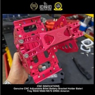 READY STOCK-Genuine CNC Adjustable Billet Battery Bracket Holder Bateri Tray NS40 NS60 NS70 DIN55 Am