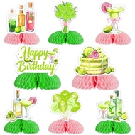 Margarita Birthday Party Decoration Woman, 8pcs Margarita Happy Birthday Honeycomb Centerpiece Cockt