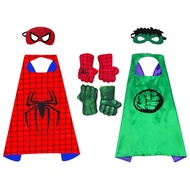 3-15 Y Old Superhero Spiderman/hulk/captain America Kids Cape and Plush Fisting Gloves Halloween Boy Girl Cosplay Costume Set