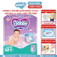 [COMBO 2 PACK] Bobby Ultra+ Diapers/Diapers Size S80/M96/L88/XL76/XXL70 Date Always New (Genuine) - 