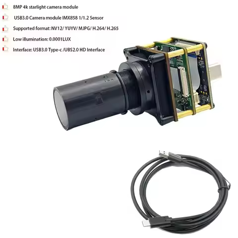 4K 8MP HD Starlight IMX585 USB 3.0 Camera Module with Type-c HD Interface 0.0001LUX Illuminance UVC-