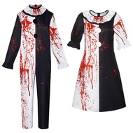 Horror Clown Cosplay Costume Halloween Horror Clown Bloodstained Men's and Women's Cosplay Role-Play
