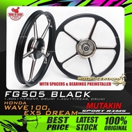 RIM MOTOSIKAL MUTAKIN SPORT RIM W/BEARINGS CNC FG505 1.40X17 (DRUM,F) 1.40X17(R) FOR EX5 DREAM, WAVE