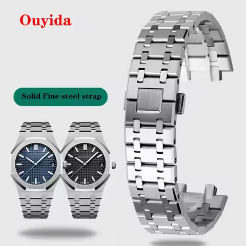 26mm 28mm Silver 316L Fine steel Bracelet For AP 15400 26331 15500 Audemars Piguet Royal Oak Strap M