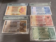 渣打銀行第一代神獸 5張一套，大金龍大鳳獅子踩波大鯉魚大麒麟