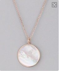 shell Necklace Gold shell Necklace Shells round package gold necklace Moonstone Necklace  (Color: Go