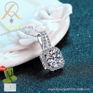 XICYI 925 sterling silver plated pt950 gold necklace for women does not fade, four-claw D-color mois