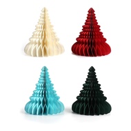 Honeycomb Paper Christmas Trees Xmas Desktop Decorations Centerpiece 3D Paper Trees
