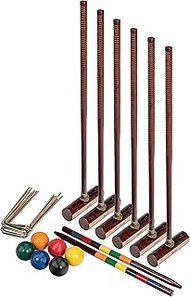 Franklin Sports Outdoor Croquet Set - 6 Player Croquet Set with Stakes, Mallets, Wickets, and Balls 