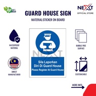 Please Register At Guard House Sign | Sticker on Board