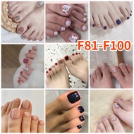 Toe Nail Fake Nail Art Fake Nails Sticker Press on Nails French Nail Manicure Set Nail F81-F100