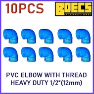 ➠ ➣ ☫ PVC Elbow 1/2 Blue with Thread Single Thread Only by Bdecs