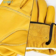 QINMEI Work Gloves, Leather Safety Wear-resistant Gloves, Tough Welding Protection Flex Grip Securit