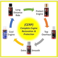 NT10 COMPLETE ENGINE RESTORATION &amp; PROTECTION (CERP) 【8 Bottles】Motorcycle Engine Oil Treatment Decarbonizer Injector Cleaner Petrol Additive Fuel Saver Octane Booster Radiator Coolant Long Distance Ride Convoy Konvoi MInyak Hitam Enjin Motosikal 4t